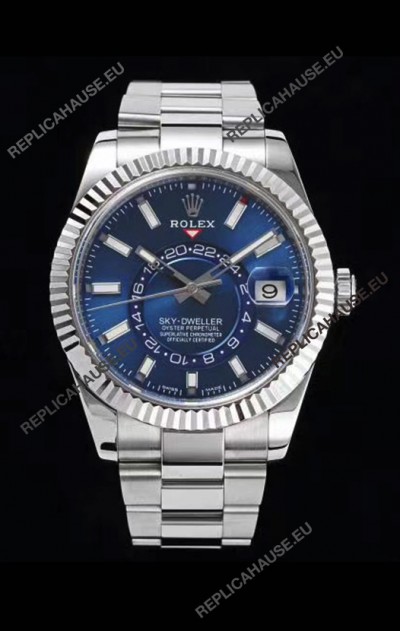 Rolex Sky-Dweller REF# 326934 Blue Dial Watch in 904L Steel Case 1:1 Mirror Replica