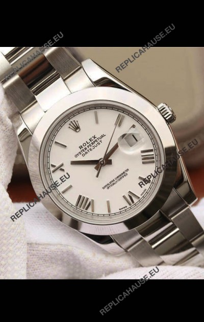 Rolex Datejust 41MM Cal.3135 Swiss 1:1 Mirror Replica Watch in 904L White Dial