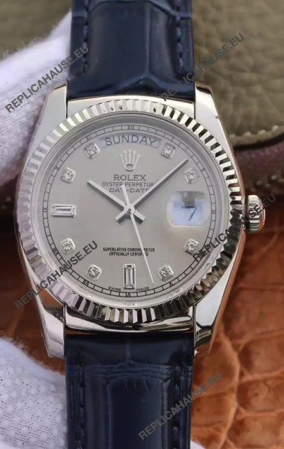 Rolex Day Date 904L Steel Casing Watch in Grey Dial 36MM - 1:1 Mirror Quality 