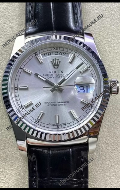 Rolex Day Date 904L Steel Casing Watch in Steel Dial 36MM - 1:1 Mirror Quality 