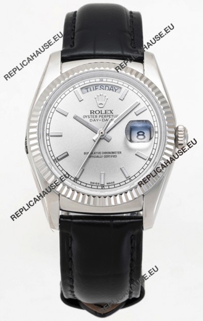 Rolex Day Date 904L Steel Casing Watch in Steel Dial 36MM - 1:1 Mirror Quality