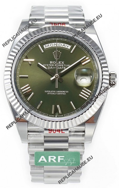 Rolex Day Date Presidential Stainless Steel Green Dial Watch 40MM - 1:1 Mirror Quality