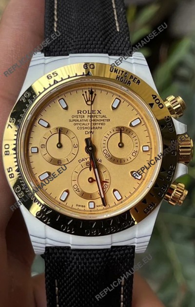 Rolex Cosmograph Daytona DiW Golden Essence Carbon Fiber Watch Cal.4130 Movement