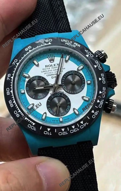 Rolex Cosmograph Daytona DiW CELESTE INVERT Edition Carbon Fiber Watch - Cal.4130 Movement 