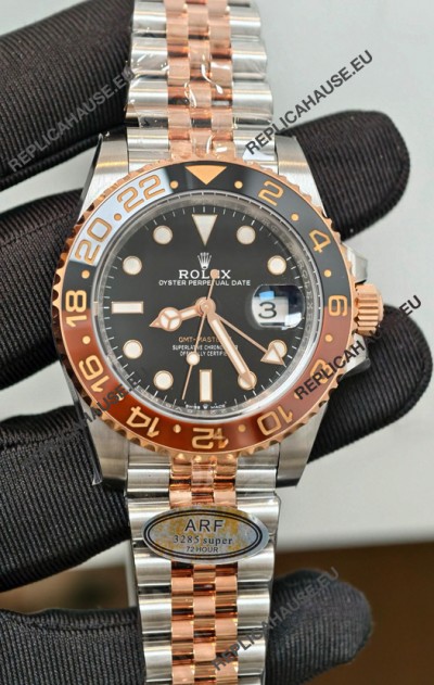 Rolex GMT Masters II Super Clone Root Beer 126711CHNR Rose Black Dial Swiss Replica Watch 