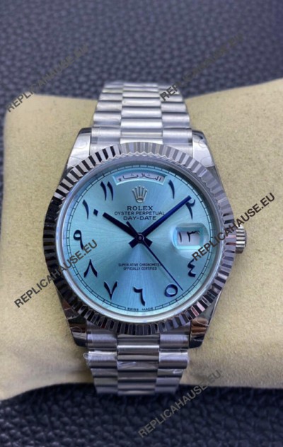 Rolex Day Date Presidential 904L Steel 36MM - Ice Blue Arabic Numerals 1:1 Mirror Quality Watch