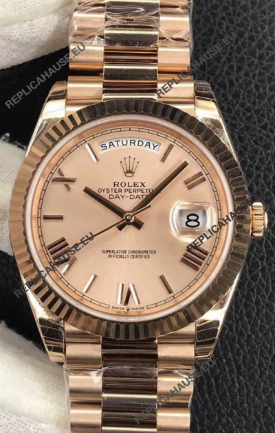 Rolex Day Date Presidential 904L Steel Rose Gold 40MM - Rose Gold Dial 1:1 Mirror Quality Watch