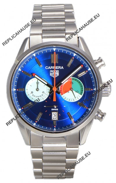 Tag Heuer Carrera Carrera Skipper 39 Chronograph Swiss Quartz Replica Watch Blue Dial 
