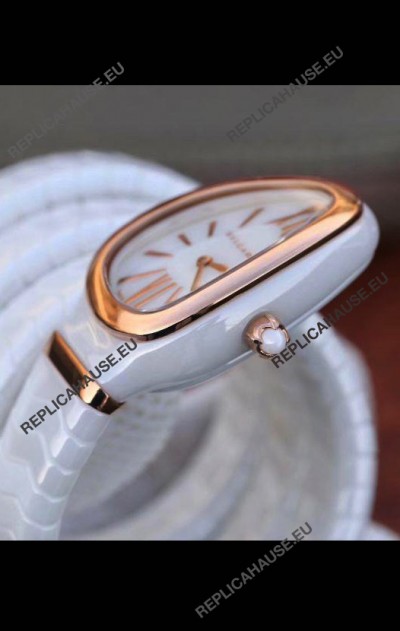 Bvlgari Serpenti Edition White Ceramic Replica Watch in 1:1 Mirror Quality 