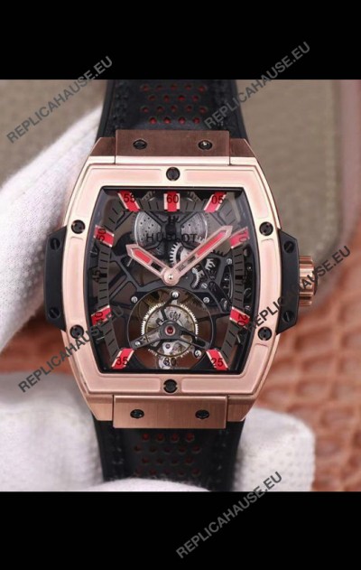 Hublot Masterpiece MP Edition Genuine Tourbillon Swiss Replica Watch In Rose Gold Casing