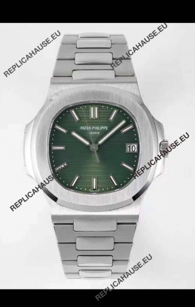 Patek Philippe Nautilus 5711/1A-014 1:1 Mirror Swiss Replica Watch in Green Dial 904L Steel 