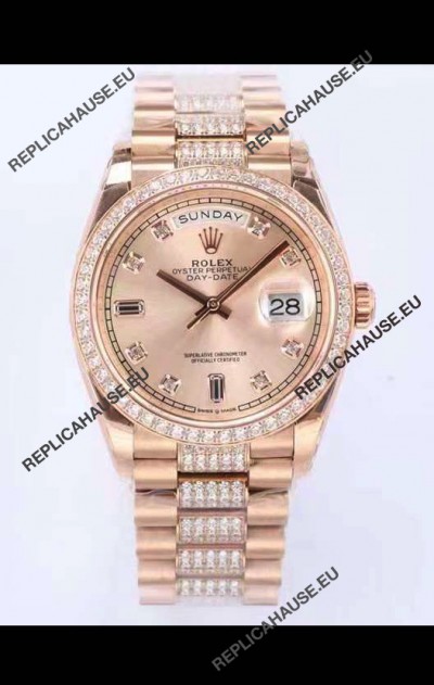 Rolex Day Date Presidential Rose Gold Watch 36MM - Rose Gold Dial 1:1 Mirror Quality Watch