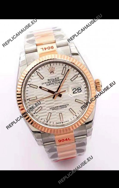 Rolex Datejust Fluted-Motif Dial 41MM Cal.3135 Movement Swiss Replica Watch in 904L Two Tone Casing