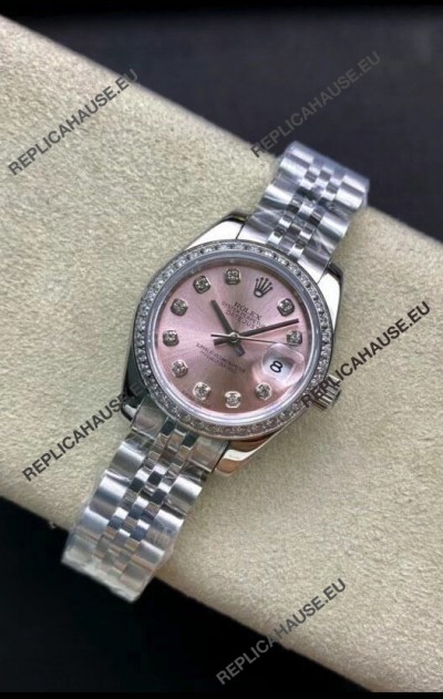 Rolex Datejust 279174 28MM Swiss Replica in 904L Steel in Pink Dial - 1:1 Mirror Replica