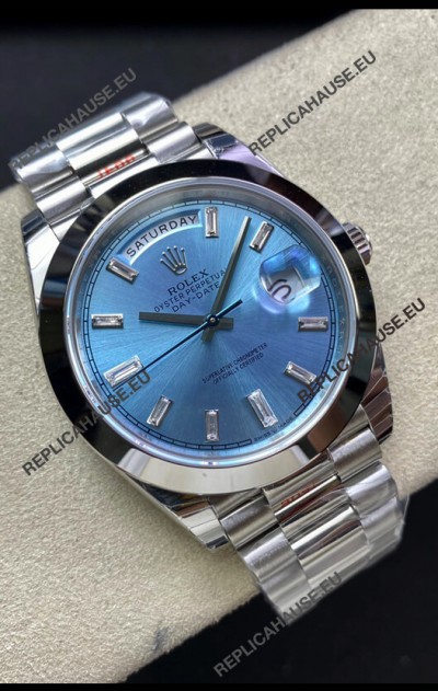 Rolex Day Date Presidential 228206 904L Steel 40MM - ICE BLUE Dial 1:1 Mirror Quality Watch