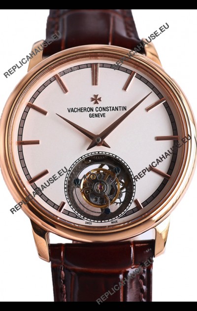 Vacheron Constantin Traditionelle Swiss Tourbillon Rose Gold 1:1 Mirror Replica Watch 