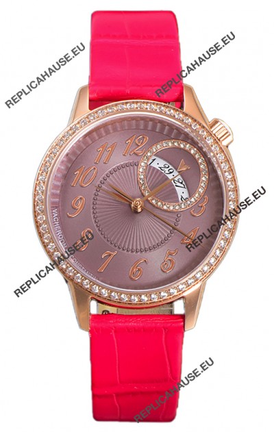 Vacheron Constantin Egerie Muse Rose Gold Casing in Brown Dial Swiss Replica
