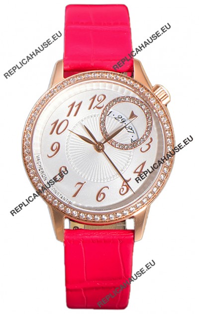 Vacheron Constantin Egerie Muse Rose Gold Casing in White Dial Swiss Replica