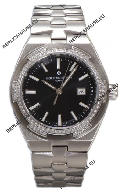 Vacheron Constantin Overseas Steel Casing Black Dial 35MM Swiss Replica Watch 