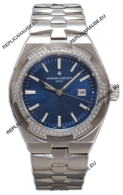 Vacheron Constantin Overseas Steel Casing Blue Dial 35MM Swiss Replica Watch 