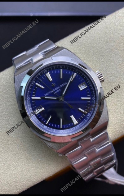 Vacheron Constantin Overseas 1:1 Mirror Swiss Replica Watch in Steel Blue Dial 