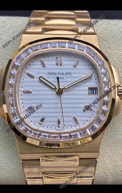 Patek Philippe Nautilus 5711/1R 1 1:1 Mirror Replica Watch in White Dial Rose Gold