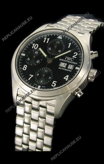 IWC Pilot Replica Watch in Black Dial