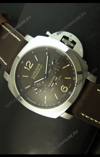 Panerai PAM365 Lâ€™Astronomo Luminor 1950 GMT Equation of Time Watch Brown Dial Steel