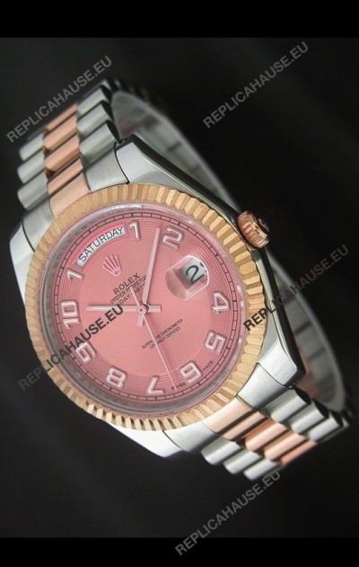 Rolex Oyster Perpetual Day Date II Swiss Replica Watch in Pink Dial