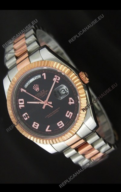 Rolex Oyster Perpetual Day Date II Swiss Replica Watch in Black Dial