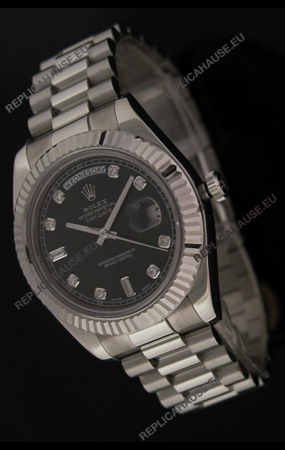 Rolex Oyster Perpetual Day Date Swiss Replica Watch in Black Dial