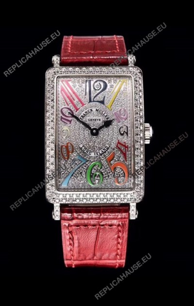 Franck Muller Long Island Color Dreams Ladies Swiss Watch in Pink Strap