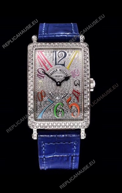 Franck Muller Long Island Color Dreams Ladies Swiss Watch in Blue Strap