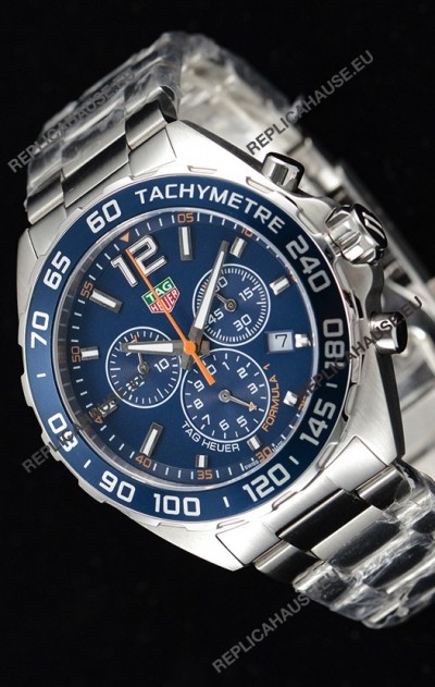 Tag Heuer Formula 1 Chronograph Swiss Quartz Replica Watch Blue Dial 