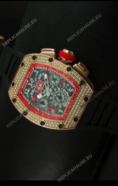 Richard Mille Filippe Massa Edition Titanium Swiss Replica Watch in Pink Gold Case