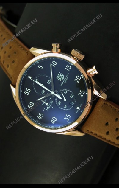 Tag Heuer Carrera 1887 SpaceEX Edition Japanese Quartz Watch in Pink Gold