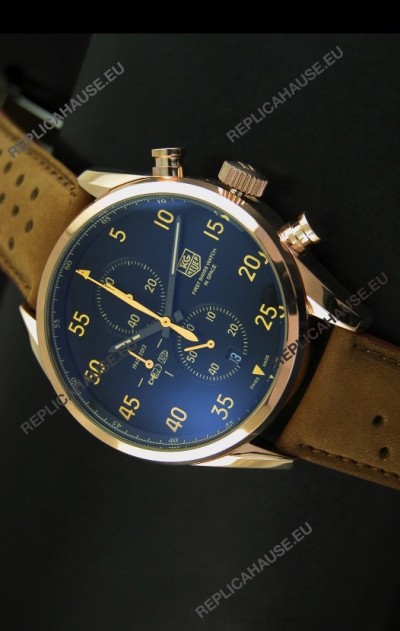 Tag Heuer Carrera 1887 SpaceEX Edition Japanese Quartz Watch in Pink Gold